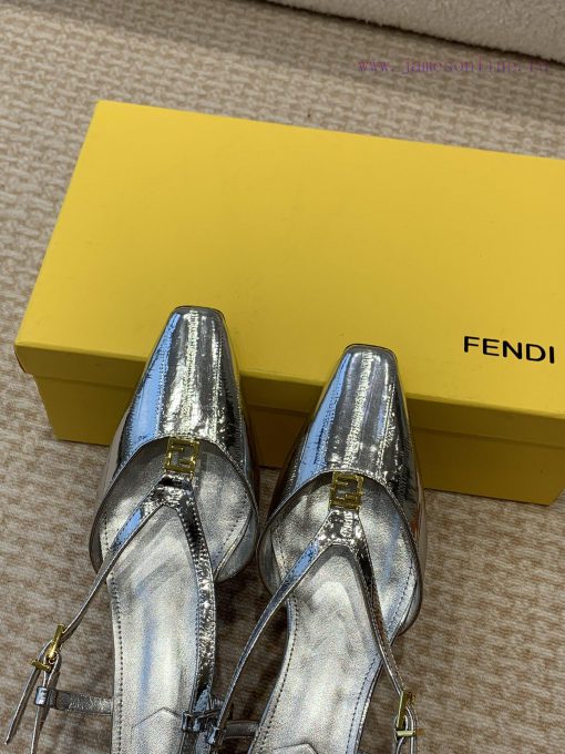 Fendi 24ss New FF Gold Buckle Hollow High Heel SandalsFeaturing FF Baguette decorative buckl9fes99hd - Image 8