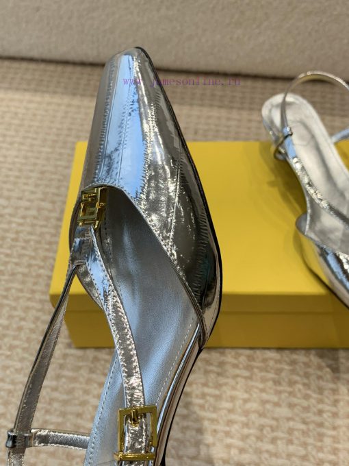 Fendi 24ss New FF Gold Buckle Hollow High Heel SandalsFeaturing FF Baguette decorative buckl9fes99hd - Image 9