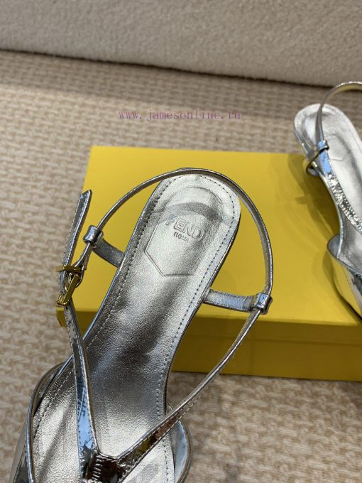 Fendi 24ss New FF Gold Buckle Hollow High Heel SandalsFeaturing FF Baguette decorative buckl9fes99hd - Image 10