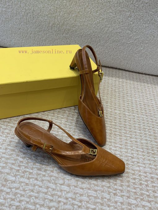 Fendi 24ss New FF Gold Buckle Hollow High Heel SandalsFeaturing FF Baguette decorative bucklz3finame - Image 9