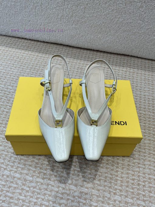 Fendi 24ss New FF Gold Buckle Hollow High Heel SandalsFeaturing FF Baguette decorative bucklyejuk0s2 - Image 2