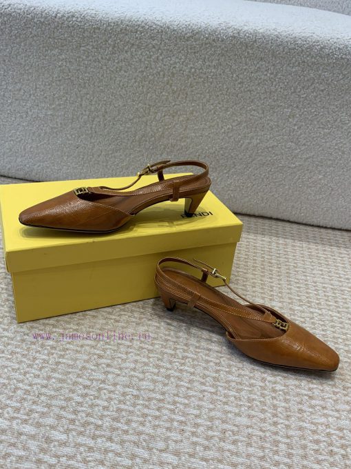 Fendi 24ss New FF Gold Buckle Hollow High Heel SandalsFeaturing FF Baguette decorative bucklz3finame - Image 10