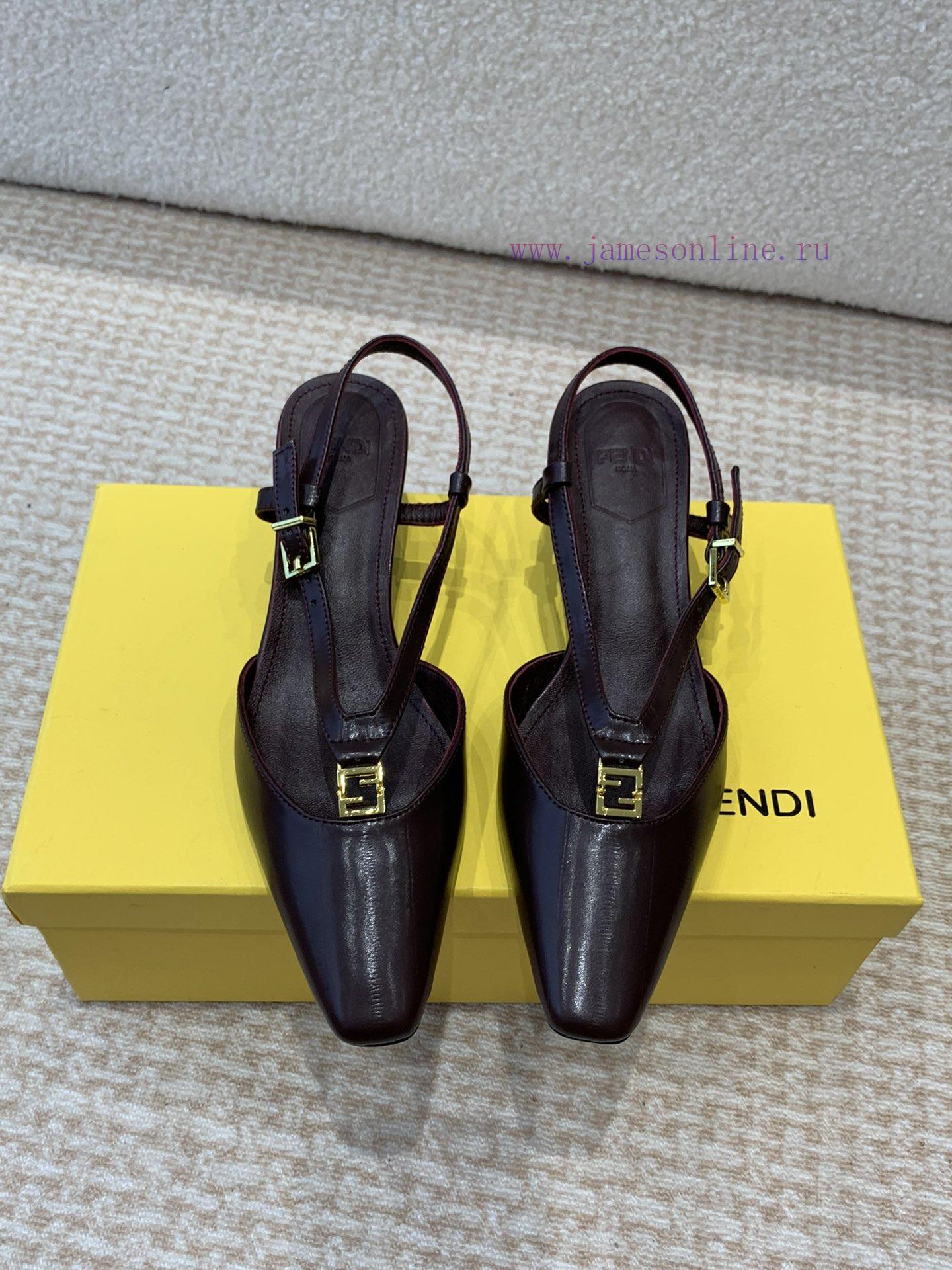 Fendi 24ss New FF Gold Buckle Hollow High Heel SandalsFeaturing FF Baguette decorative buckl8z2yd8ry - Image 2
