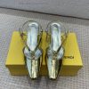 Fendi 24ss New FF Gold Buckle Hollow High Heel SandalsFeaturing FF Baguette decorative bucklxfduhfe9
