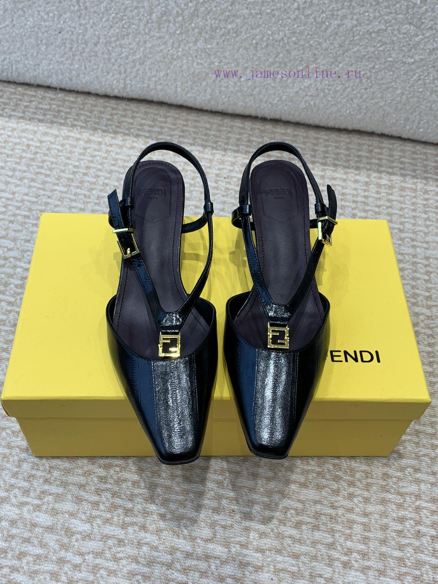 Fendi 24ss New FF Gold Buckle Hollow High Heel SandalsFeaturing FF Baguette decorative buckl3hlfgiii - Image 2