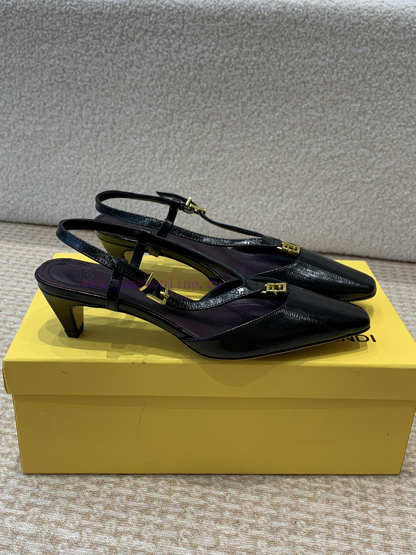 Fendi 24ss New FF Gold Buckle Hollow High Heel SandalsFeaturing FF Baguette decorative buckl3hlfgiii - Image 3