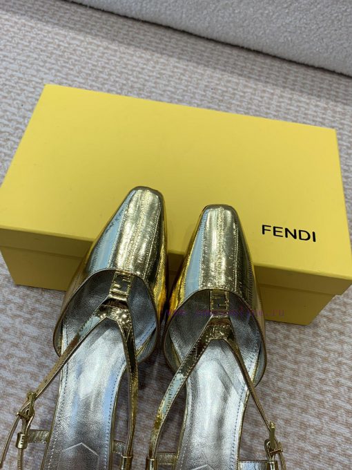 Fendi 24ss New FF Gold Buckle Hollow High Heel SandalsFeaturing FF Baguette decorative bucklxfduhfe9 - Image 5