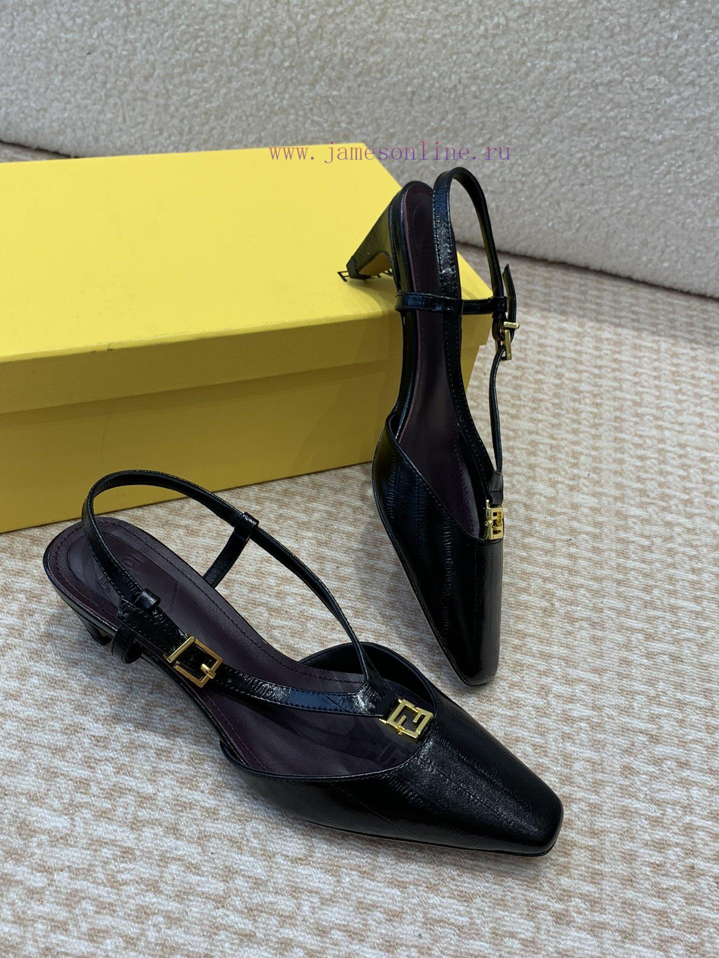 Fendi 24ss New FF Gold Buckle Hollow High Heel SandalsFeaturing FF Baguette decorative buckl3hlfgiii - Image 4