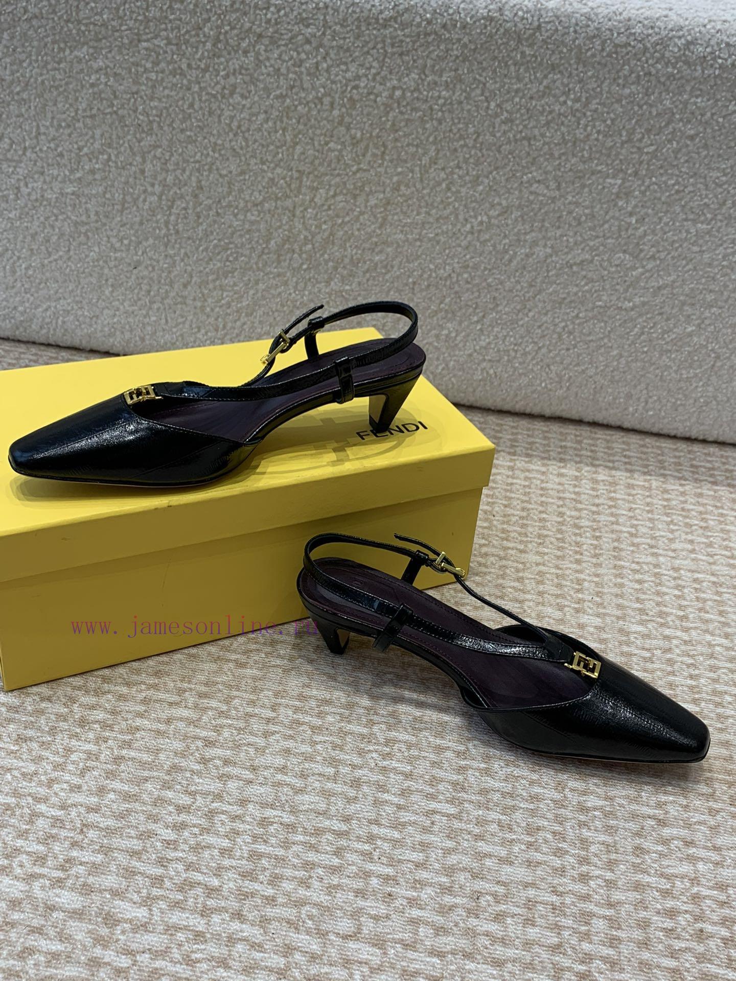 Fendi 24ss New FF Gold Buckle Hollow High Heel SandalsFeaturing FF Baguette decorative buckl3hlfgiii - Image 6
