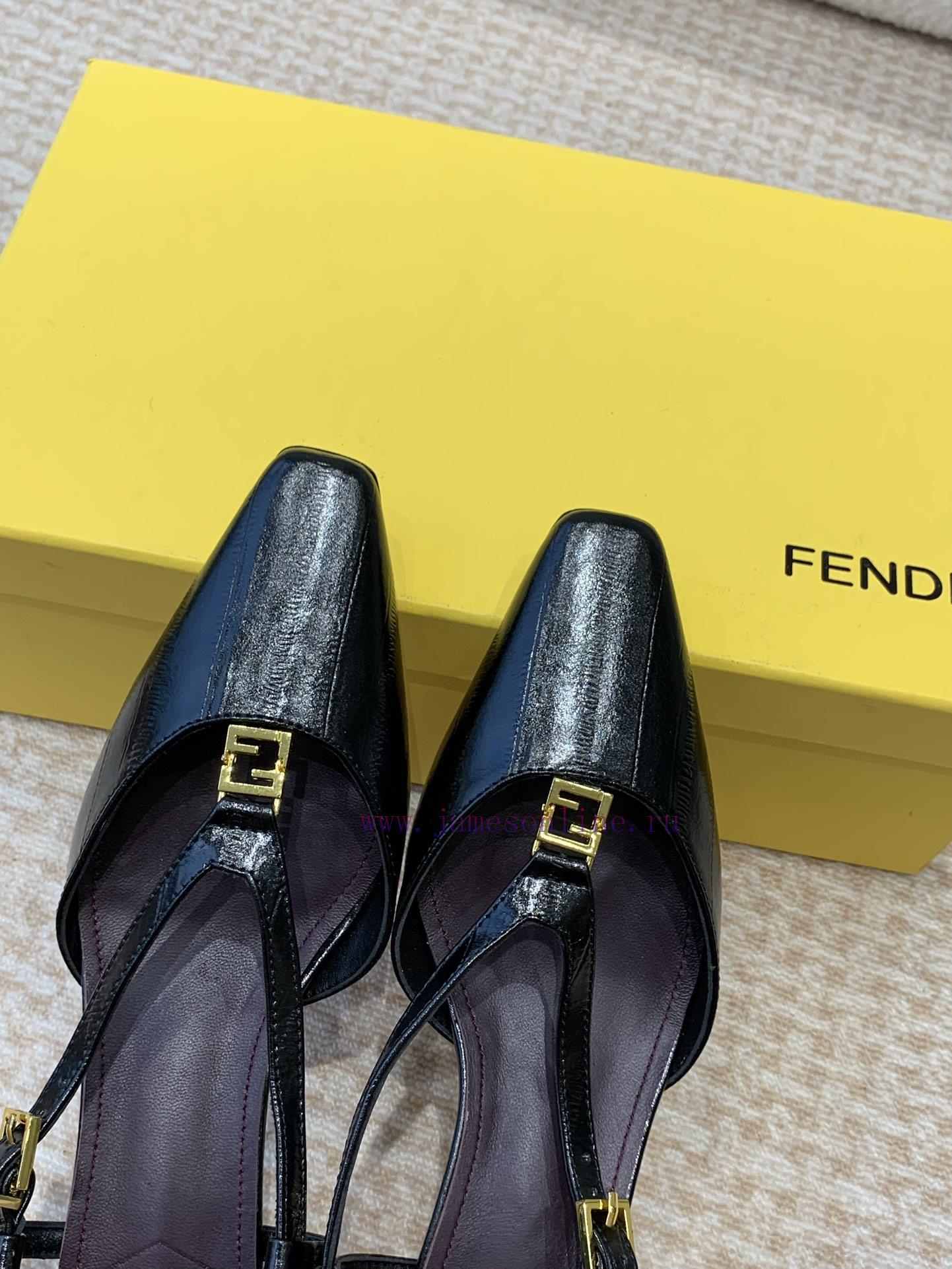 Fendi 24ss New FF Gold Buckle Hollow High Heel SandalsFeaturing FF Baguette decorative buckl3hlfgiii - Image 7