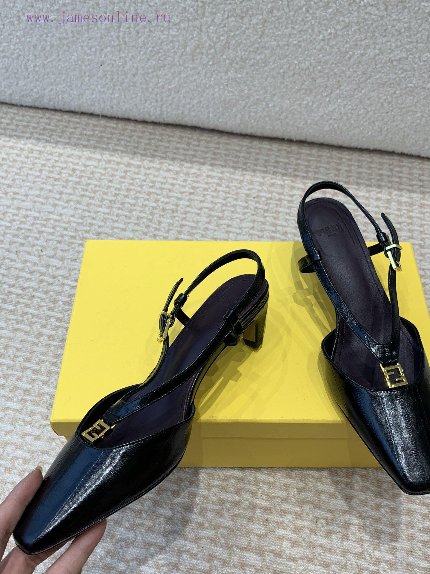 Fendi 24ss New FF Gold Buckle Hollow High Heel SandalsFeaturing FF Baguette decorative buckl3hlfgiii - Image 8