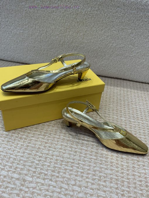 Fendi 24ss New FF Gold Buckle Hollow High Heel SandalsFeaturing FF Baguette decorative bucklxfduhfe9 - Image 10