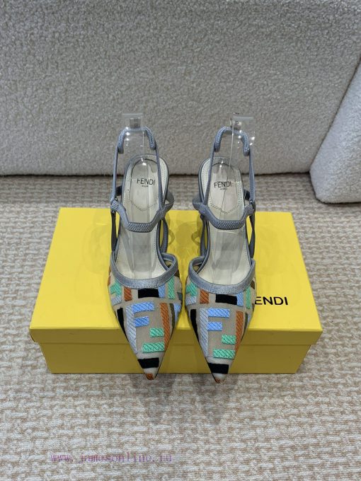 Fendi 24ss Fendi series double FF pointed high-heeled sandalsA must-have FF trailer every yeobmpuodw