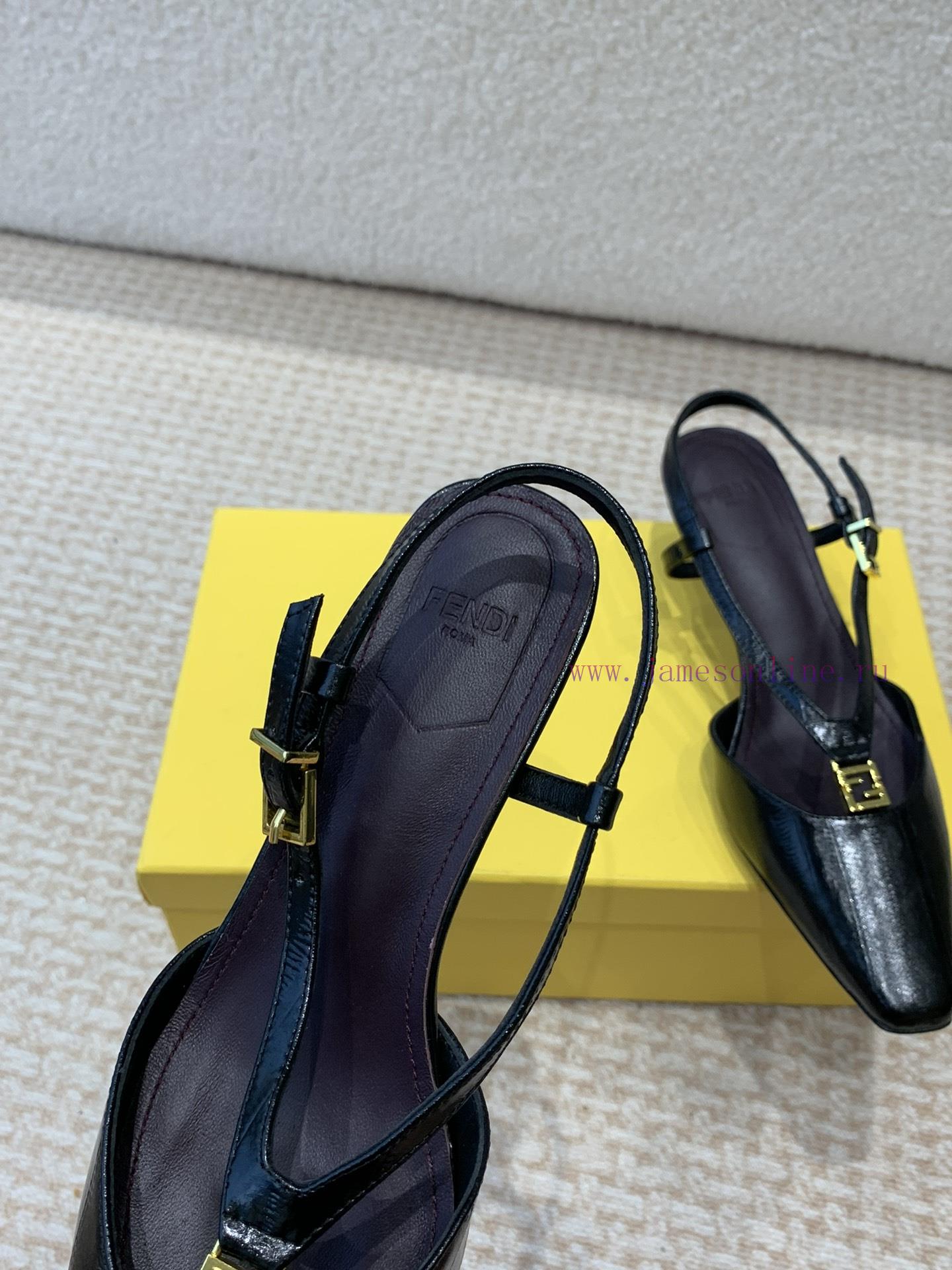 Fendi 24ss New FF Gold Buckle Hollow High Heel SandalsFeaturing FF Baguette decorative buckl3hlfgiii - Image 9
