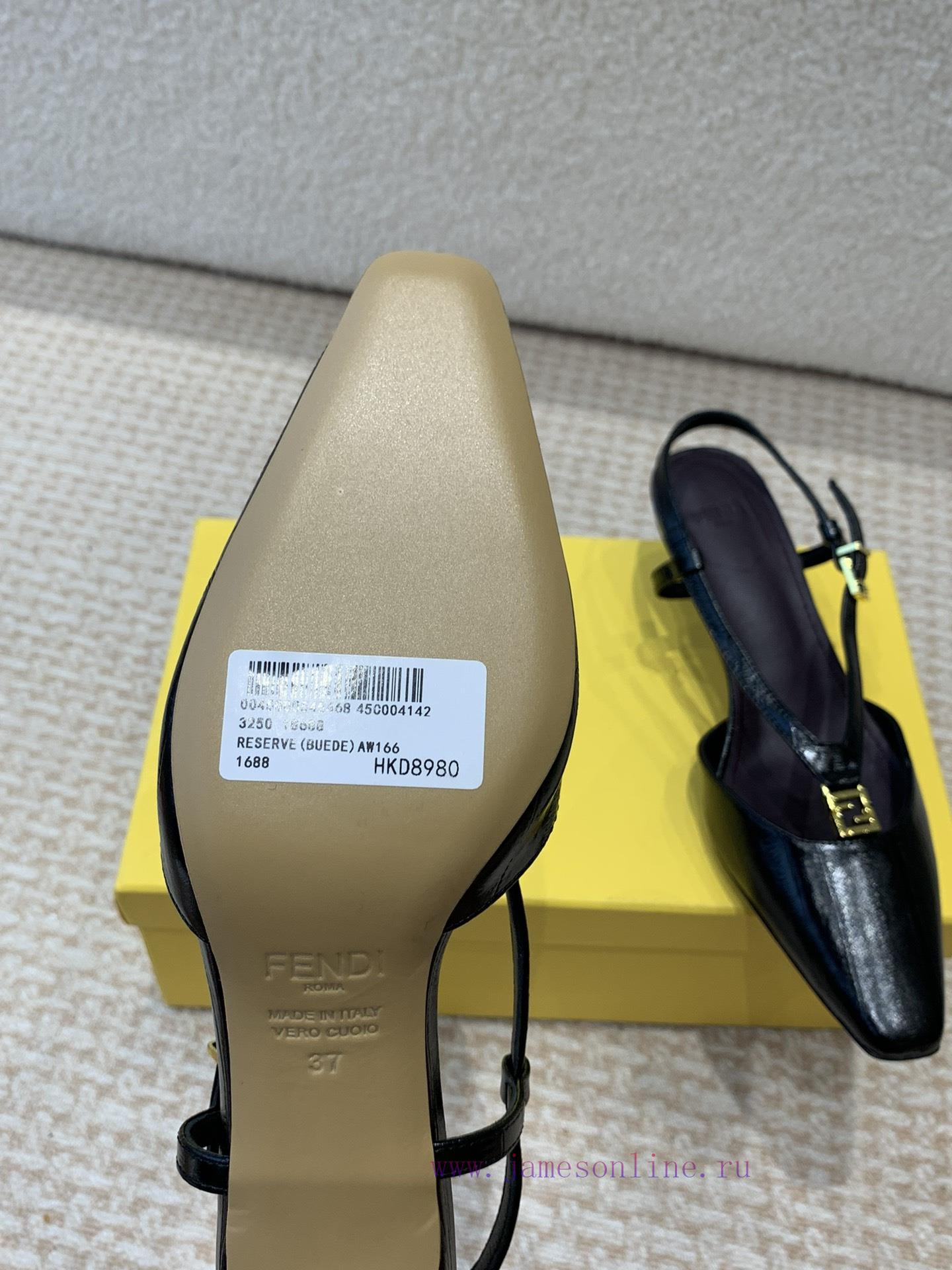 Fendi 24ss New FF Gold Buckle Hollow High Heel SandalsFeaturing FF Baguette decorative buckl3hlfgiii - Image 10