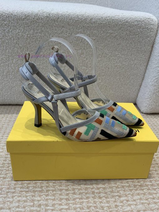 Fendi 24ss Fendi series double FF pointed high-heeled sandalsA must-have FF trailer every yeobmpuodw - Image 4