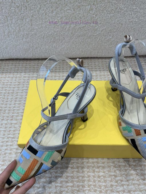 Fendi 24ss Fendi series double FF pointed high-heeled sandalsA must-have FF trailer every yeobmpuodw - Image 5
