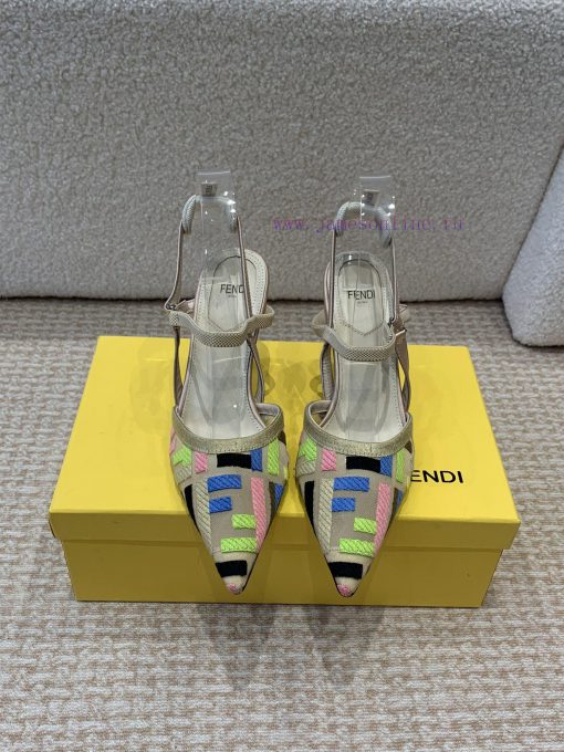 Fendi 24ss Fendi series double FF pointed high-heeled sandalsA must-have FF trailer every yegs28umdd - Image 2