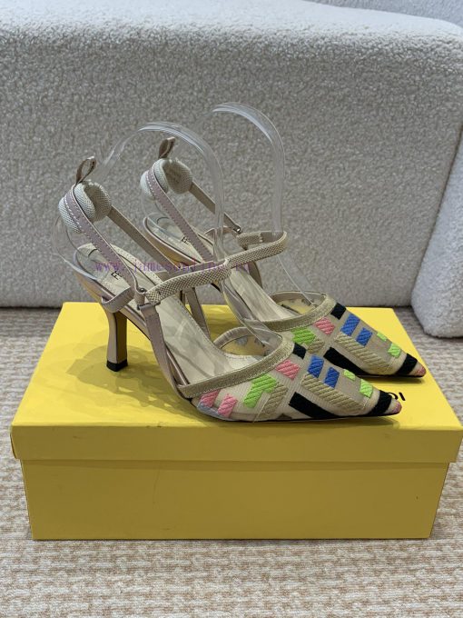 Fendi 24ss Fendi series double FF pointed high-heeled sandalsA must-have FF trailer every yegs28umdd - Image 3