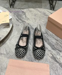 MIUMIU Early Spring New Sparkling and Loving Ballet 🩰 Shoes are here! Bling bling bling Maryaxwpuitc