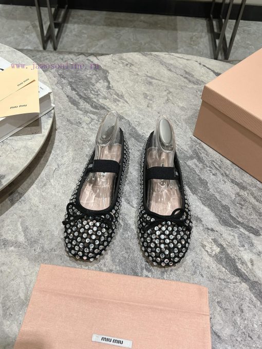 MIUMIU Early Spring New Sparkling and Loving Ballet 🩰 Shoes are here! Bling bling bling Maryaxwpuitc