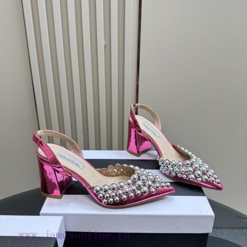 Aquazzura2024 new sandal purchasing quality. These pointed and rough high-heeled hand beadedwcms80xq - Image 4