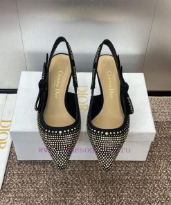 J'ADIOR woven women's shoes Dior 2024 spring/summer fashion show new punk style studded shoeaj4kdztk