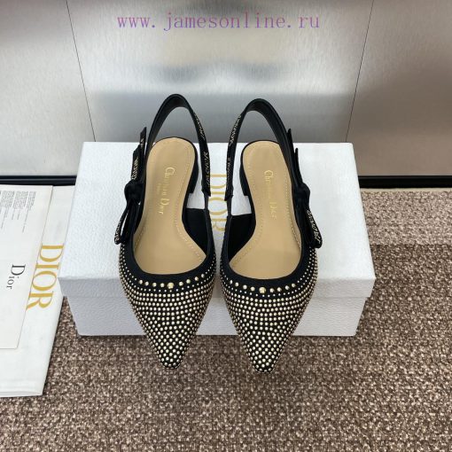 J'ADIOR woven women's shoes Dior 2024 spring/summer fashion show new punk style studded shoeeju4eat5 - Image 2