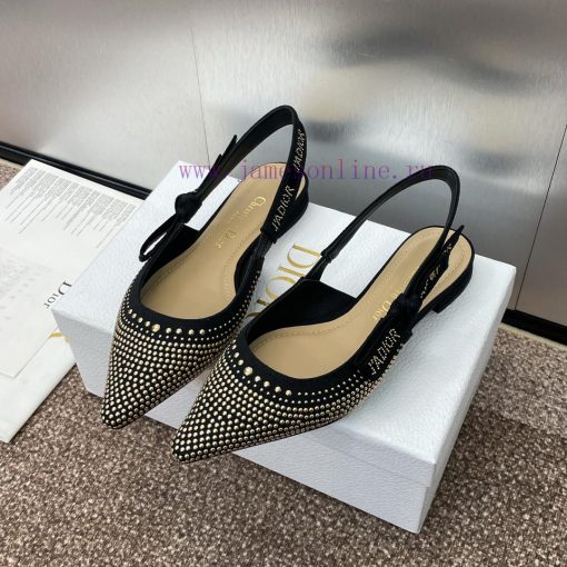 J'ADIOR woven women's shoes Dior 2024 spring/summer fashion show new punk style studded shoeeju4eat5 - Image 3