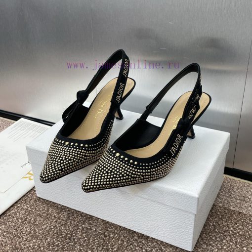 J'ADIOR woven women's shoes Dior 2024 spring/summer fashion show new punk style studded shoeaj4kdztk - Image 3