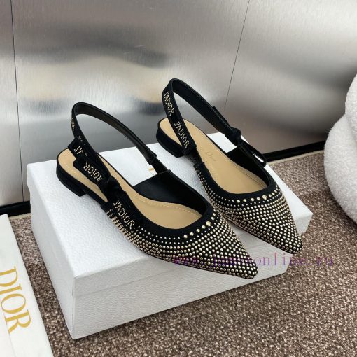 J'ADIOR woven women's shoes Dior 2024 spring/summer fashion show new punk style studded shoeeju4eat5 - Image 4