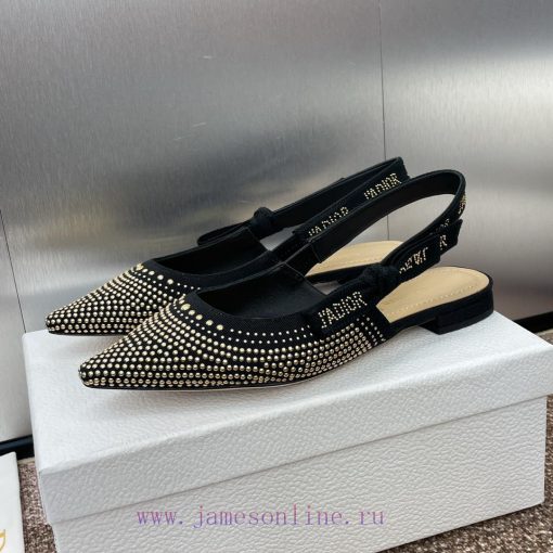J'ADIOR woven women's shoes Dior 2024 spring/summer fashion show new punk style studded shoeeju4eat5 - Image 6