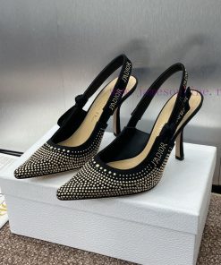 J'ADIOR woven women's shoes Dior 2024 spring/summer fashion show new punk style studded shoevpo4hziu