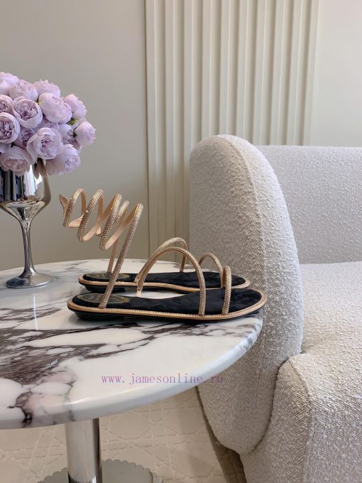 Ren * Caovell *'s new rhinestone snake shaped flat sandals always exude a fairy like aura. Tkdzktavy