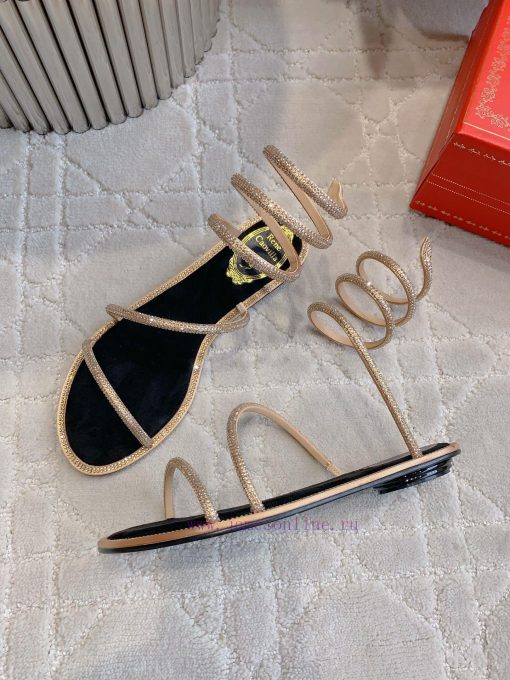 Ren * Caovell *'s new rhinestone snake shaped flat sandals always exude a fairy like aura. Tkdzktavy - Image 5