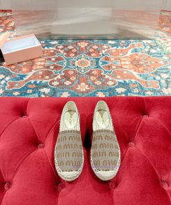 Miumiu 2024 new casual shoes fisherman shoesGrass woven shoes with grass woven insole * made3djds2pn