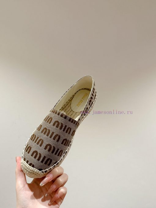 Miumiu 2024 new casual shoes fisherman shoesGrass woven shoes with grass woven insole * made3djds2pn - Image 3