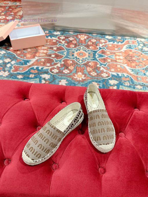 Miumiu 2024 new casual shoes fisherman shoesGrass woven shoes with grass woven insole * made3djds2pn - Image 6