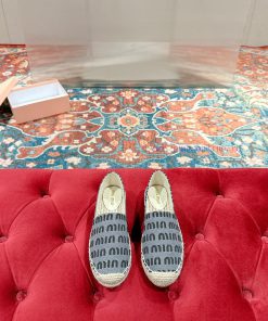 Miumiu 2024 new casual shoes fisherman shoesGrass woven shoes with grass woven insole * madecyt29h7i