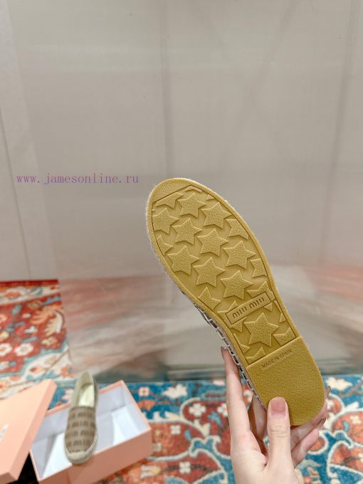 Miumiu 2024 new casual shoes fisherman shoesGrass woven shoes with grass woven insole * made3djds2pn - Image 9