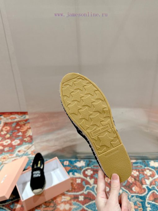 Miumiu 2024 new casual shoes fisherman shoesGrass woven shoes with grass woven insole * madeqiv4m3bb - Image 9
