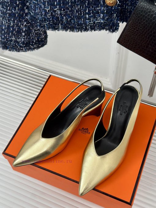 Herm è s/Herm è s Classic High Heel Pointed SandalsExtremely retro design with a strong exotruvqcf15 - Image 3