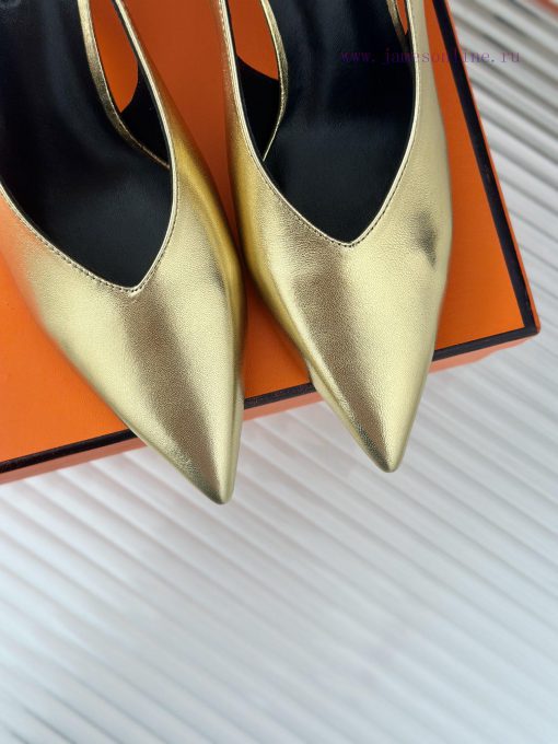Herm è s/Herm è s Classic High Heel Pointed SandalsExtremely retro design with a strong exotruvqcf15 - Image 8