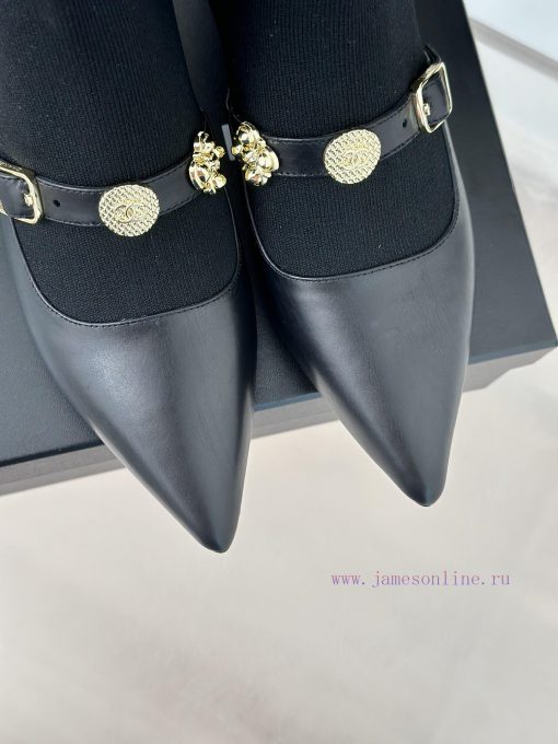 Chanel | Chanel 24B Autumn/Winter New Product Metal Double C Pointed Coarse Heel Socks Bootsc1zqihj1 - Image 8