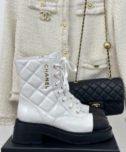 Chanel | Chanel Classic Autumn/Winter Double C Diamond Grid Letter Thick Heel Short BootsTheh19tmq4v