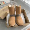 Chestnut color, Ugg autumn and winter new classic short boots - Crescent seriesRetro style, 8iziguip