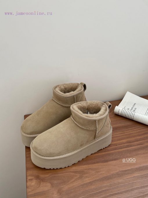 , sizes 35-41, Ugg thick sole 5cm mini snow bootsLongfeng Original Factory A-level Fur Integn6mkvezk - Image 2