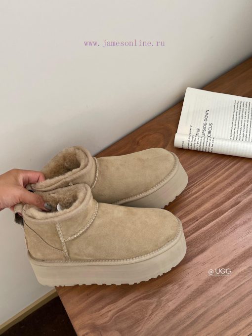 , sizes 35-41, Ugg thick sole 5cm mini snow bootsLongfeng Original Factory A-level Fur Integn6mkvezk - Image 3