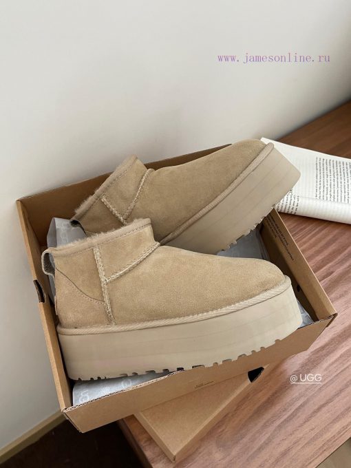 , sizes 35-41, Ugg thick sole 5cm mini snow bootsLongfeng Original Factory A-level Fur Integn6mkvezk - Image 4