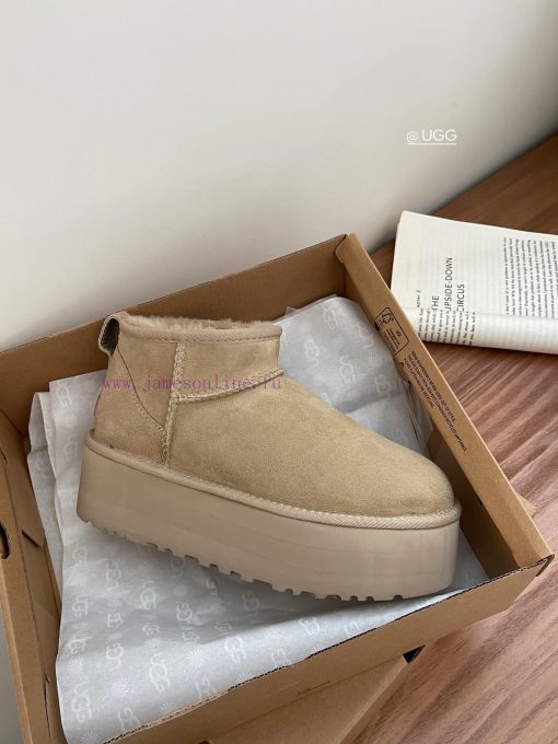 , sizes 35-41, Ugg thick sole 5cm mini snow bootsLongfeng Original Factory A-level Fur Integn6mkvezk - Image 5